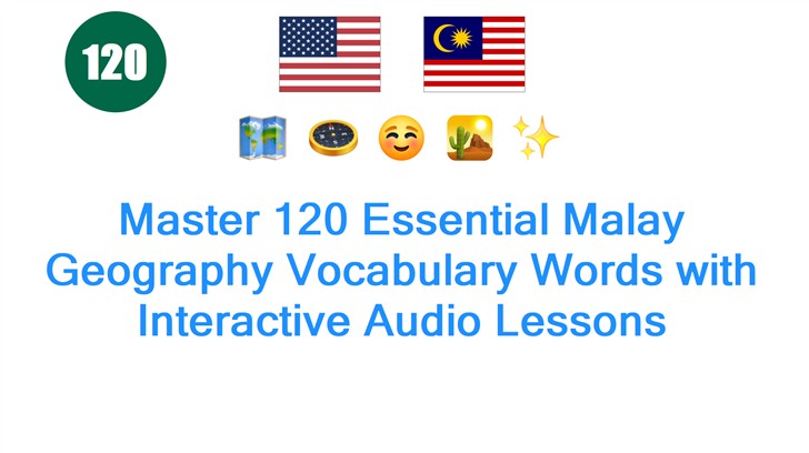 Master 120 Essential Malay Geography Vocabulary Words with Interactive Audio Lessons